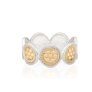 Anna Beck Two-Tone Silver and Gold Disc Stretch Ring
